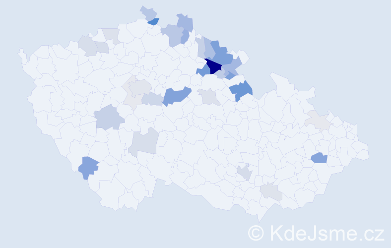 Příjmení: 'Rücker', počet výskytů 115 v celé ČR