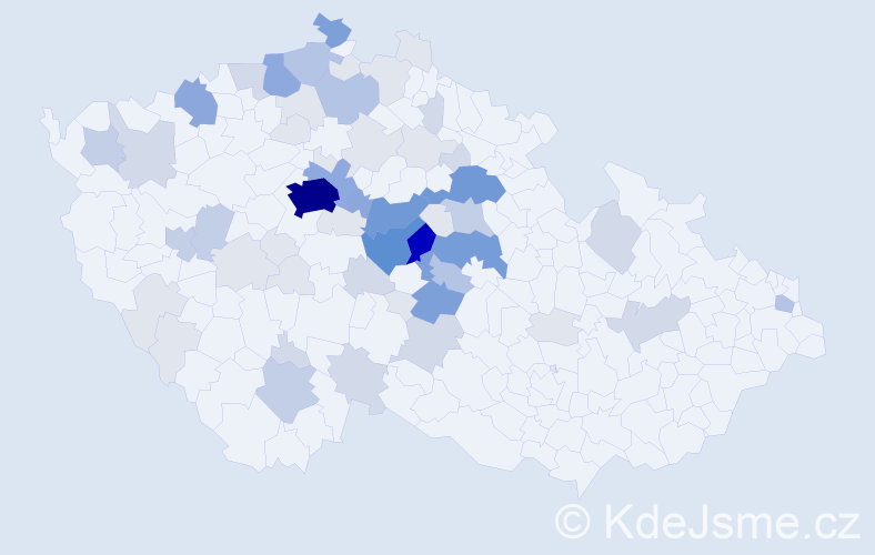 Příjmení: 'Volenec', počet výskytů 221 v celé ČR