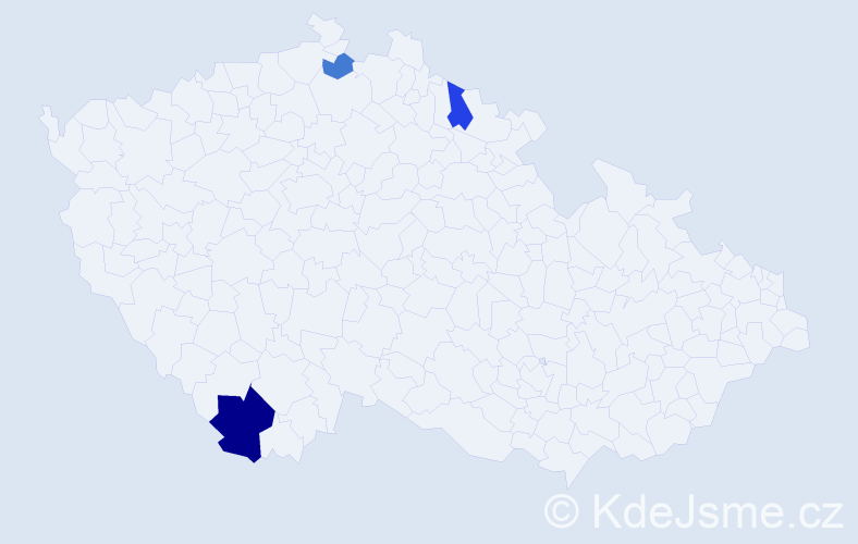 Příjmení: 'Klampfl', počet výskytů 16 v celé ČR