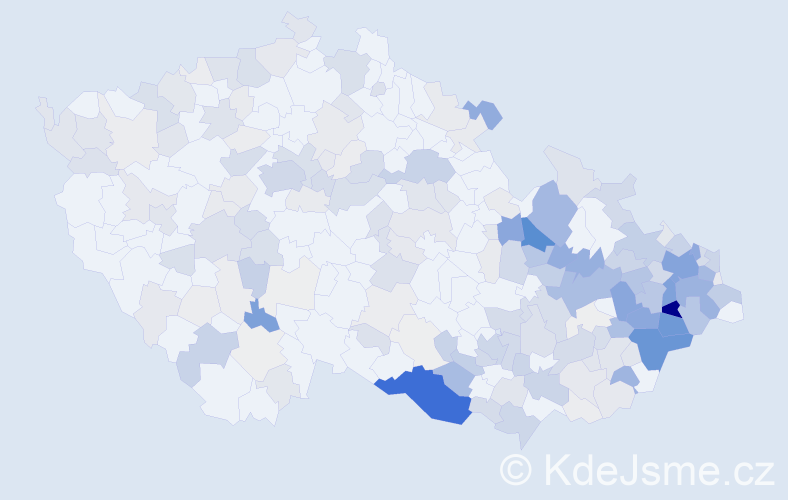 Příjmení: 'Drozd', počet výskytů 964 v celé ČR