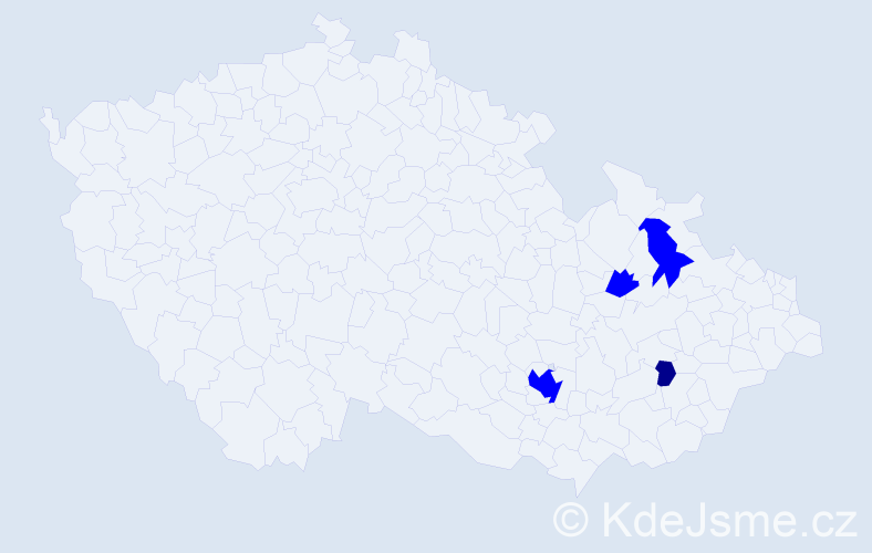 Příjmení: 'Entr', počet výskytů 5 v celé ČR