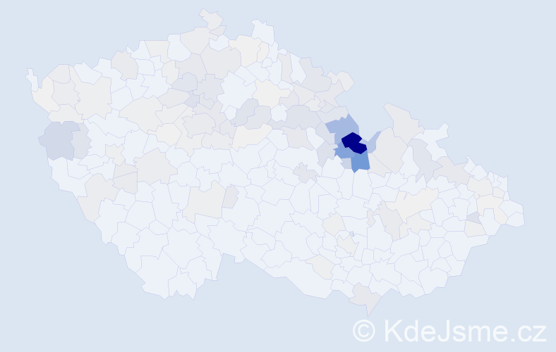 Příjmení: 'Hubálková', počet výskytů 580 v celé ČR