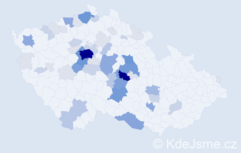 Příjmení: 'Zmeková', počet výskytů 191 v celé ČR