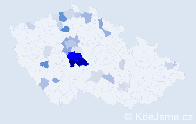 Příjmení: 'Vobecká', počet výskytů 144 v celé ČR