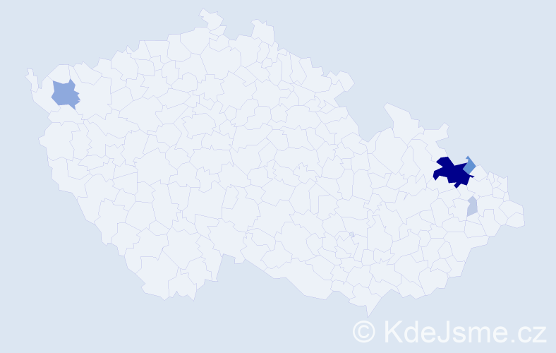 Příjmení: 'Davidek', počet výskytů 17 v celé ČR
