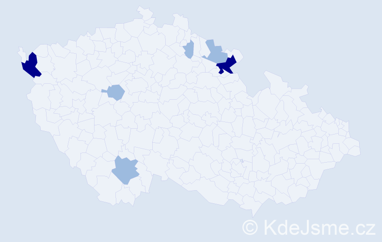 Příjmení: 'Lofová', počet výskytů 12 v celé ČR