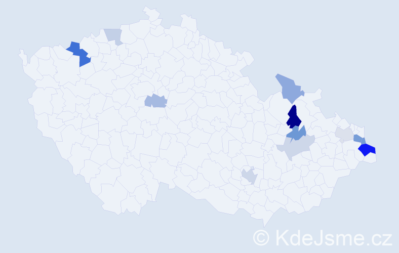 Příjmení: 'Čapkovičová', počet výskytů 22 v celé ČR