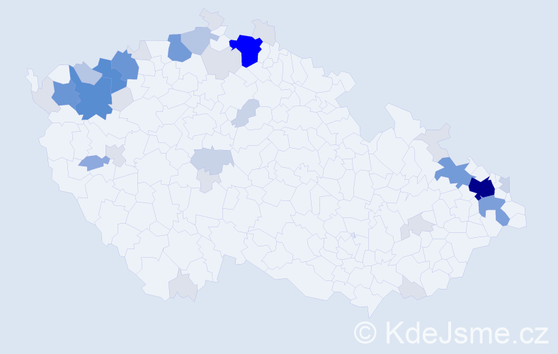 Příjmení: 'Šugar', počet výskytů 137 v celé ČR
