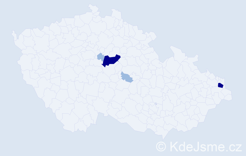 Příjmení: 'Kučevová', počet výskytů 10 v celé ČR