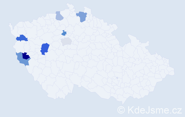 Příjmení: 'Manole', počet výskytů 11 v celé ČR