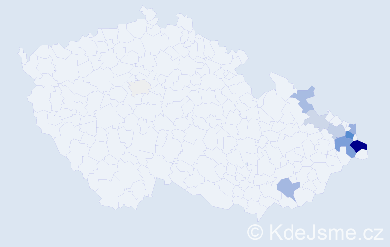 Příjmení: 'Szokala', počet výskytů 29 v celé ČR