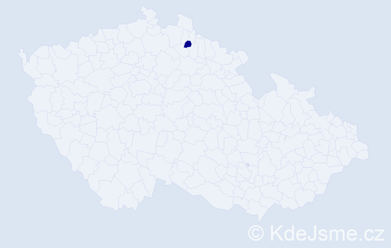Příjmení: 'Heglasiková', počet výskytů 1 v celé ČR
