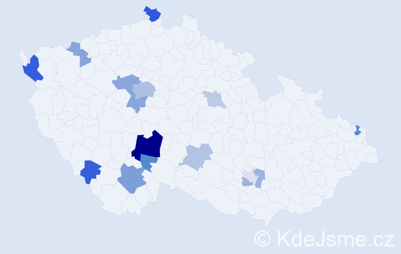 Příjmení: 'Chamrová', počet výskytů 37 v celé ČR