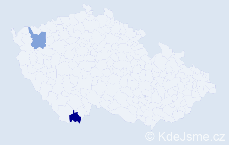 Příjmení: 'Scheck', počet výskytů 2 v celé ČR