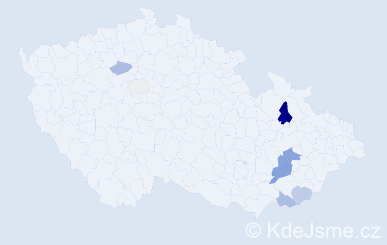 Příjmení: 'Zamec', počet výskytů 13 v celé ČR
