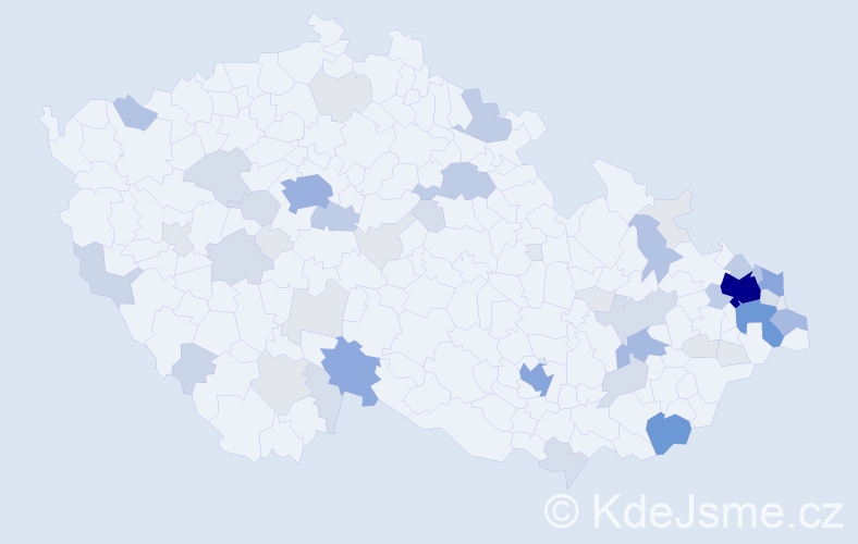 Příjmení: 'Staš', počet výskytů 193 v celé ČR
