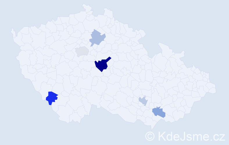 Příjmení: 'Kukralová', počet výskytů 11 v celé ČR