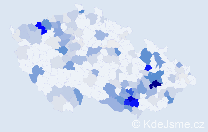 Příjmení: 'Bartl', počet výskytů 618 v celé ČR