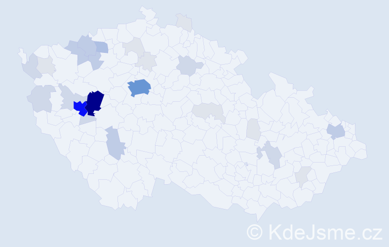 Příjmení: 'Trykar', počet výskytů 102 v celé ČR