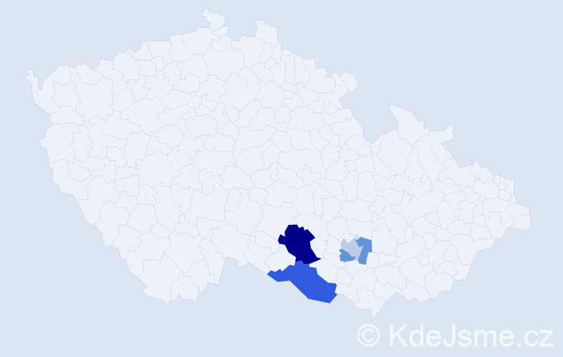 Příjmení: 'Korydková', počet výskytů 7 v celé ČR