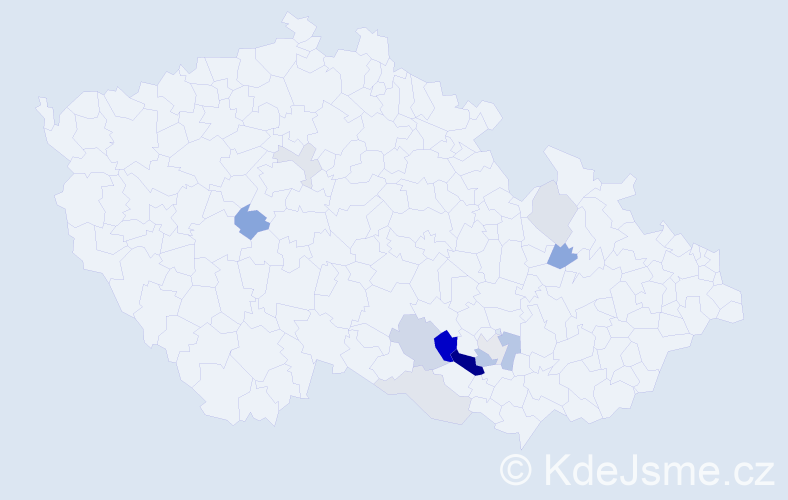 Příjmení: 'Hypr', počet výskytů 29 v celé ČR