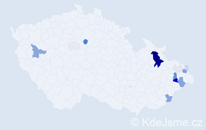 Příjmení: 'Kojdová', počet výskytů 27 v celé ČR