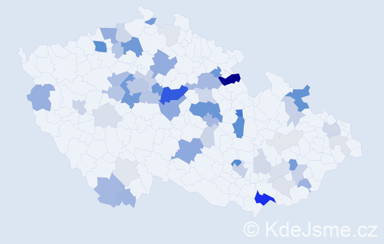 Příjmení: 'Olexa', počet výskytů 180 v celé ČR