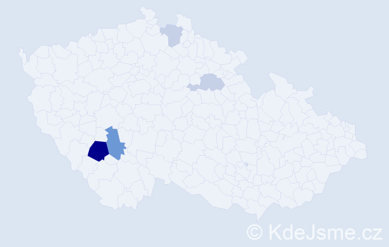 Příjmení: 'Kynkor', počet výskytů 9 v celé ČR