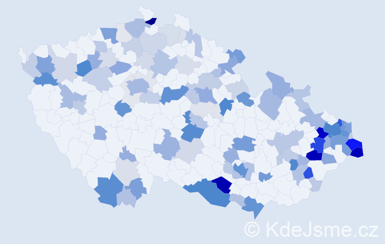 Příjmení: 'Hermann', počet výskytů 459 v celé ČR