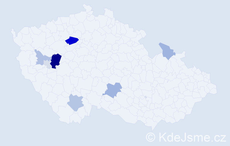 Příjmení: 'Wolmuth', počet výskytů 19 v celé ČR