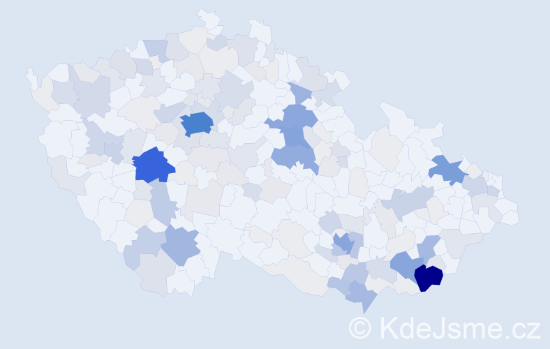 Příjmení: 'Zemek', počet výskytů 707 v celé ČR