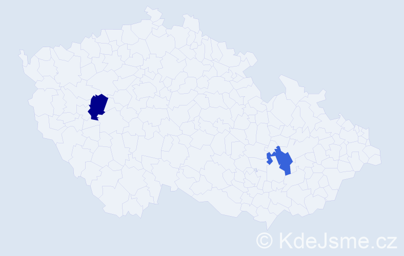 Příjmení: 'Bachyk', počet výskytů 2 v celé ČR