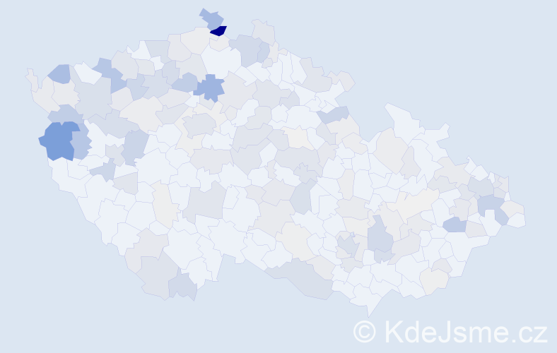 Příjmení: 'Danková', počet výskytů 587 v celé ČR
