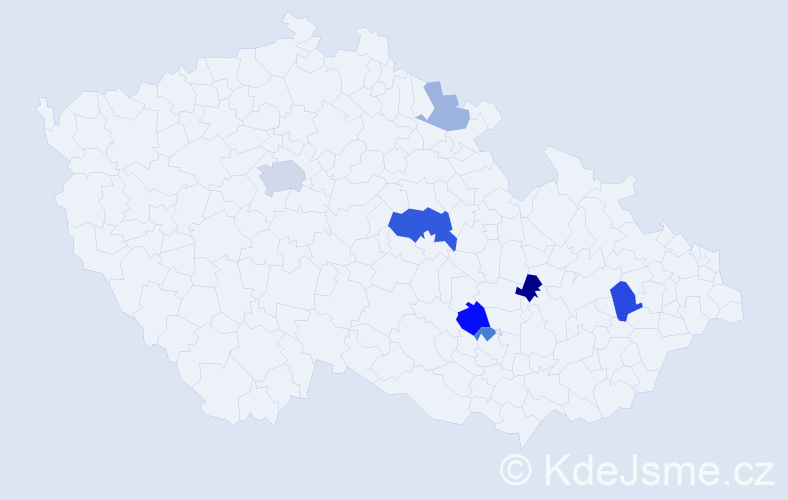 Příjmení: 'Sáva', počet výskytů 15 v celé ČR