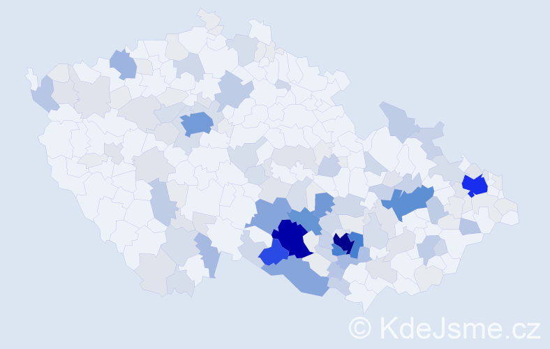 Příjmení: 'Vrbka', počet výskytů 590 v celé ČR