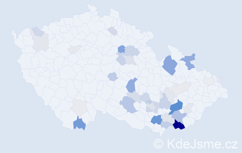 Příjmení: 'Gloza', počet výskytů 101 v celé ČR