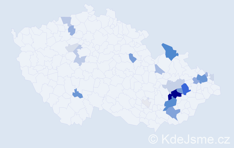 Příjmení: 'Džuga', počet výskytů 64 v celé ČR