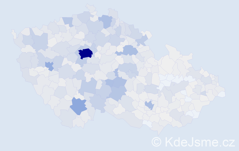Příjmení: 'Havel', počet výskytů 3967 v celé ČR