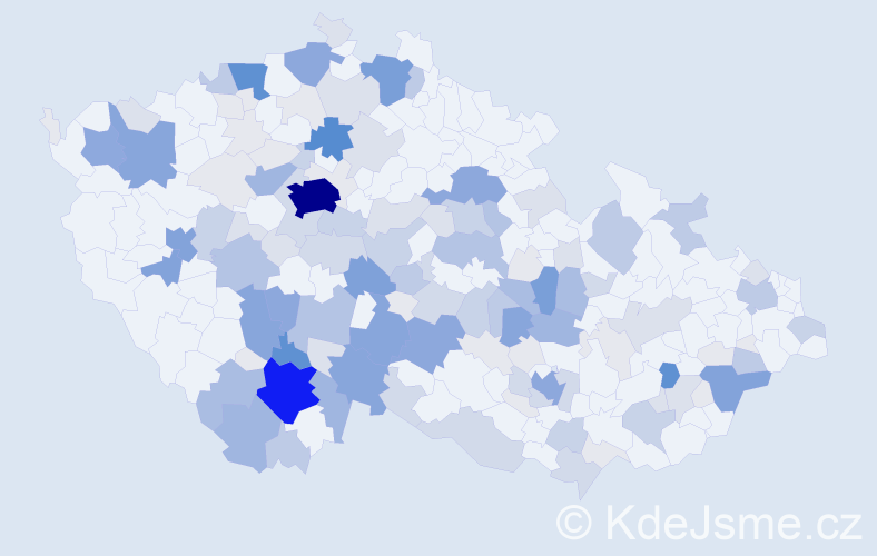 Příjmení: 'Dědič', počet výskytů 592 v celé ČR