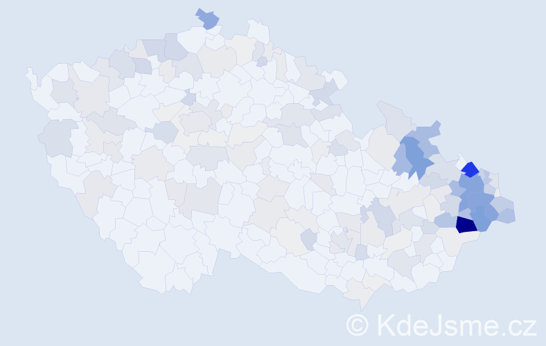 Příjmení: 'Krupa', počet výskytů 819 v celé ČR