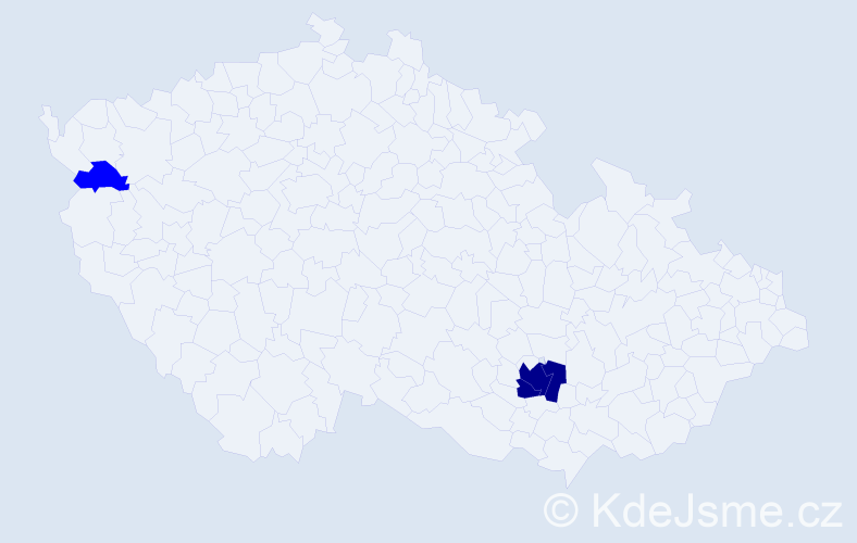 Příjmení: 'Kuschel', počet výskytů 5 v celé ČR