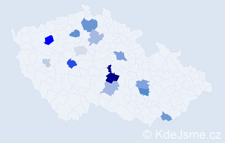 Příjmení: 'Baasanjav', počet výskytů 21 v celé ČR