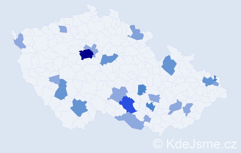 Příjmení: 'Krajčo', počet výskytů 57 v celé ČR