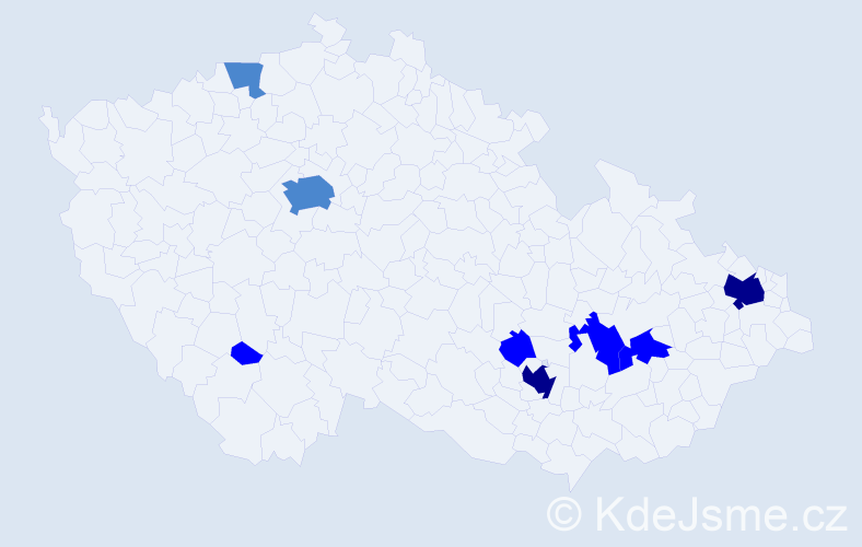 Příjmení: 'Lázenská', počet výskytů 16 v celé ČR