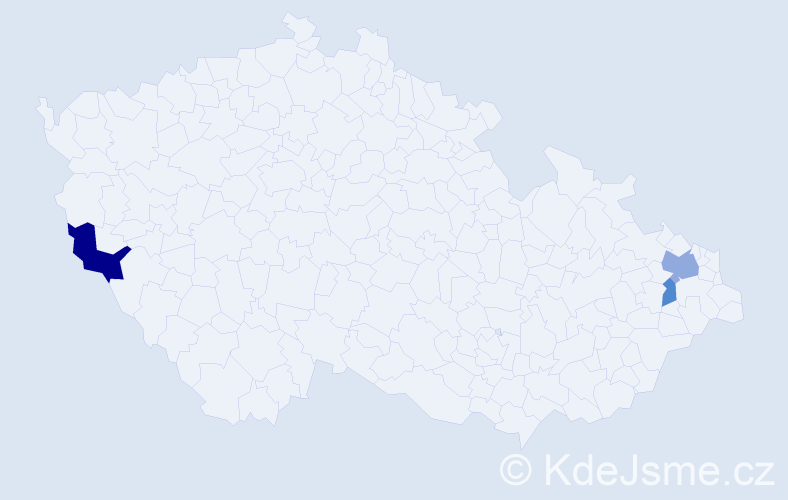 Příjmení: 'Podpleská', počet výskytů 5 v celé ČR