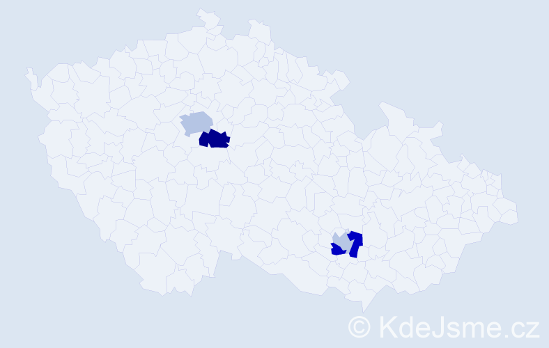 Příjmení: 'Khmarnyk', počet výskytů 8 v celé ČR