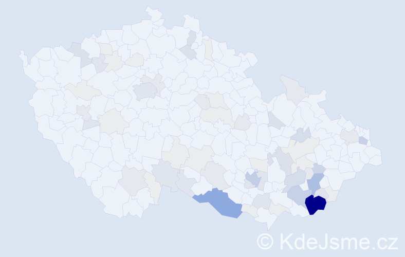 Příjmení: 'Gabrhelová', počet výskytů 246 v celé ČR