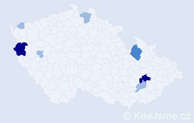 Příjmení: 'Čeč', počet výskytů 14 v celé ČR