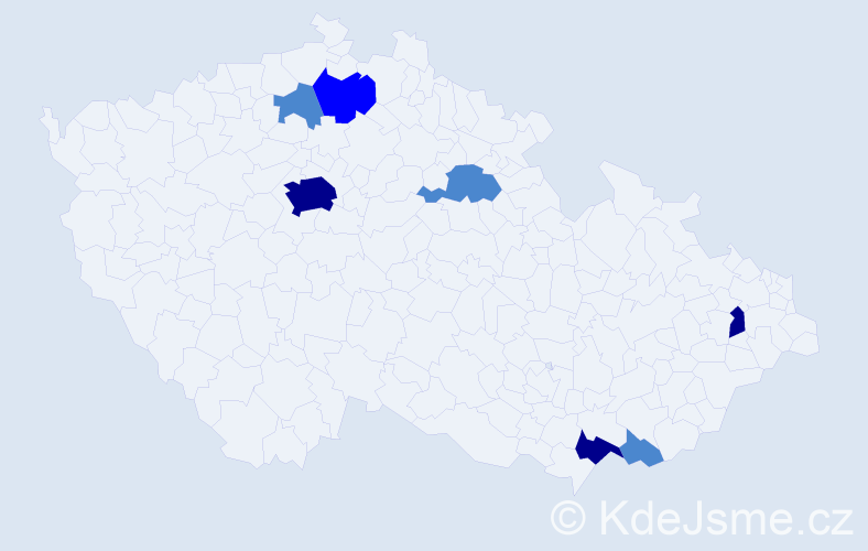 Příjmení: 'Pomajba', počet výskytů 14 v celé ČR