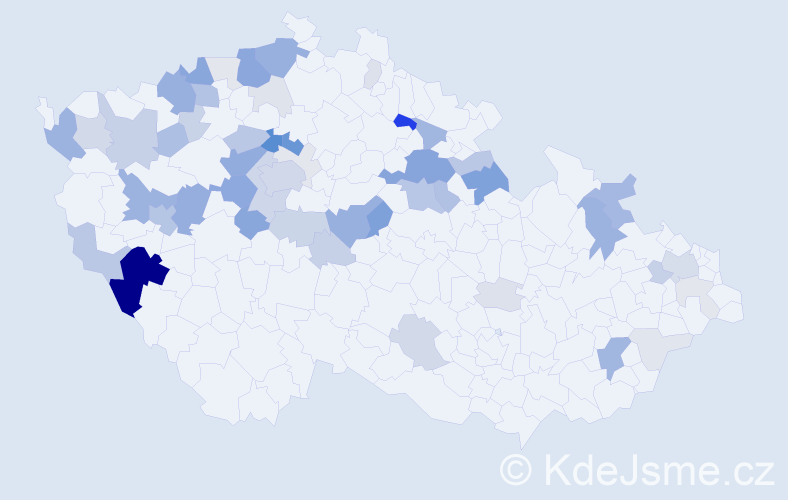 Příjmení: 'Karlovský', počet výskytů 197 v celé ČR